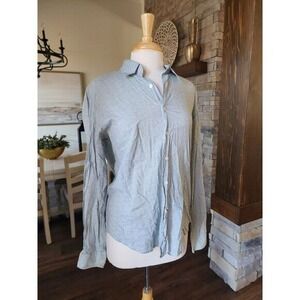 Dapper Womens Button Down Floral Print Collared 100% Cotton Shirt Size 4